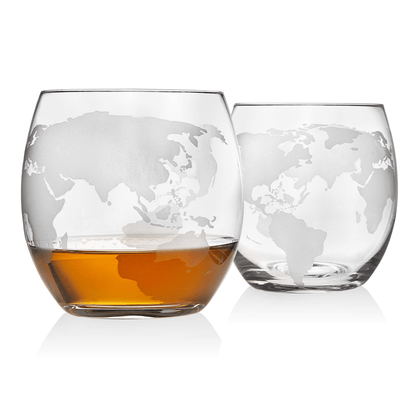 Globe Decanter Boat Set with 2 World Whisky Glasses - Hosted by Kelly Gaudreau