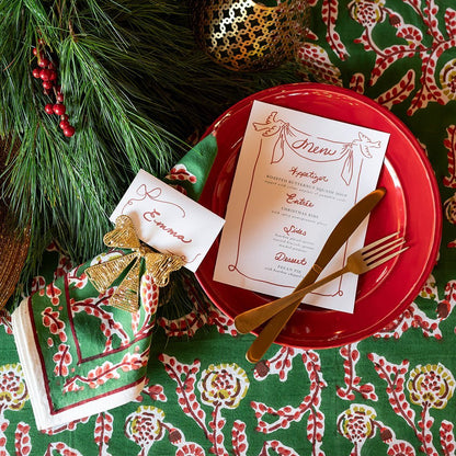 Gold Bow Beaded Napkin Ring Set of 4 - Hosted by Kelly Gaudreau
