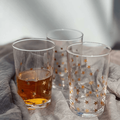 Gold Little Stars Tea Glasses - Set of 6 - Hosted by Kelly Gaudreau