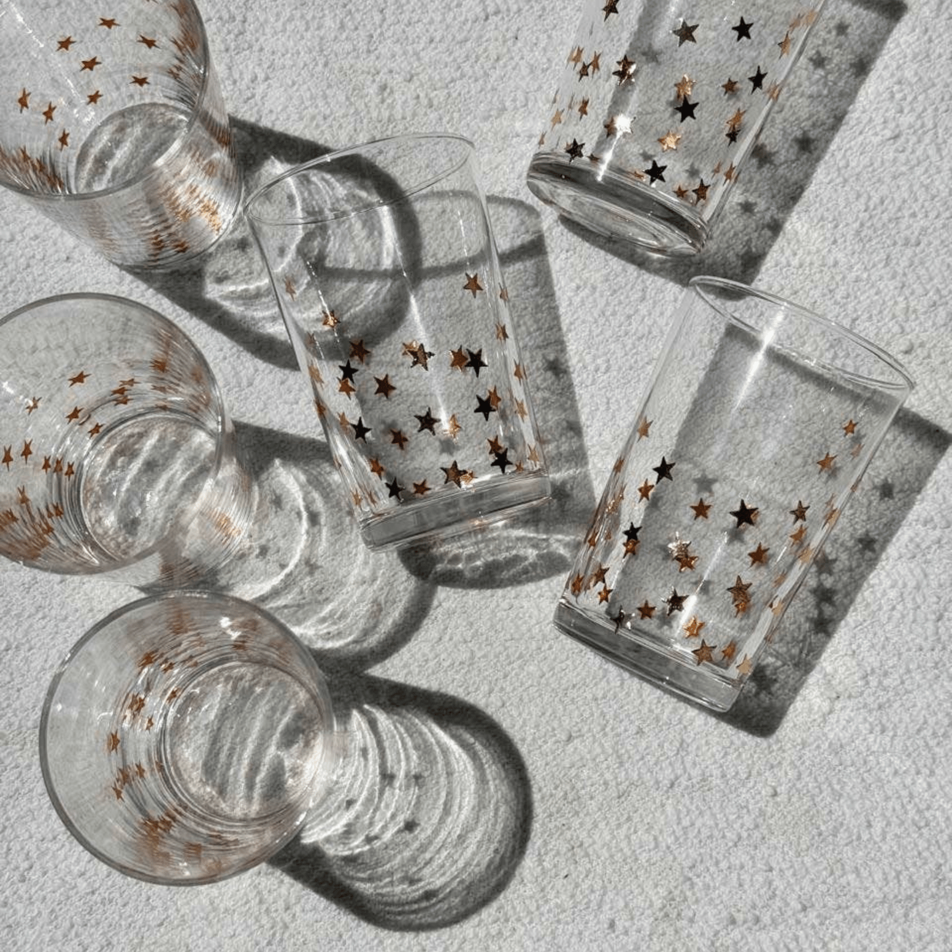Gold Little Stars Tea Glasses - Set of 6 - Hosted by Kelly Gaudreau