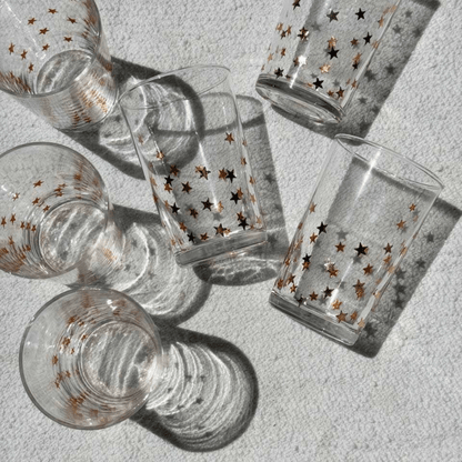 Gold Little Stars Tea Glasses - Set of 6 - Hosted by Kelly Gaudreau