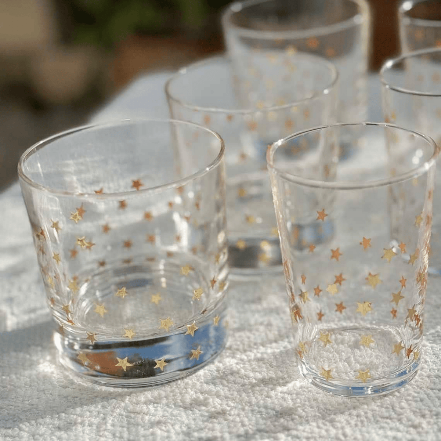 Gold Little Stars Tea Glasses - Set of 6 - Hosted by Kelly Gaudreau