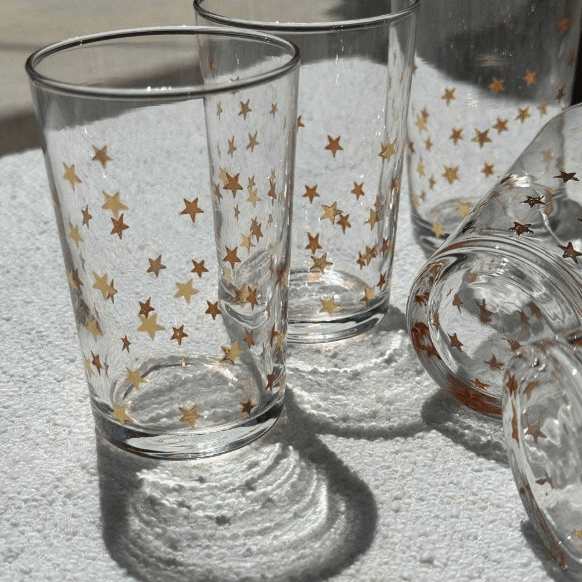 Gold Little Stars Tea Glasses - Set of 6 - Hosted by Kelly Gaudreau