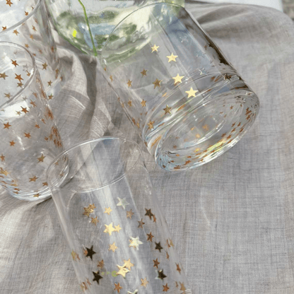 Gold Little Stars Tea Glasses - Set of 6 - Hosted by Kelly Gaudreau