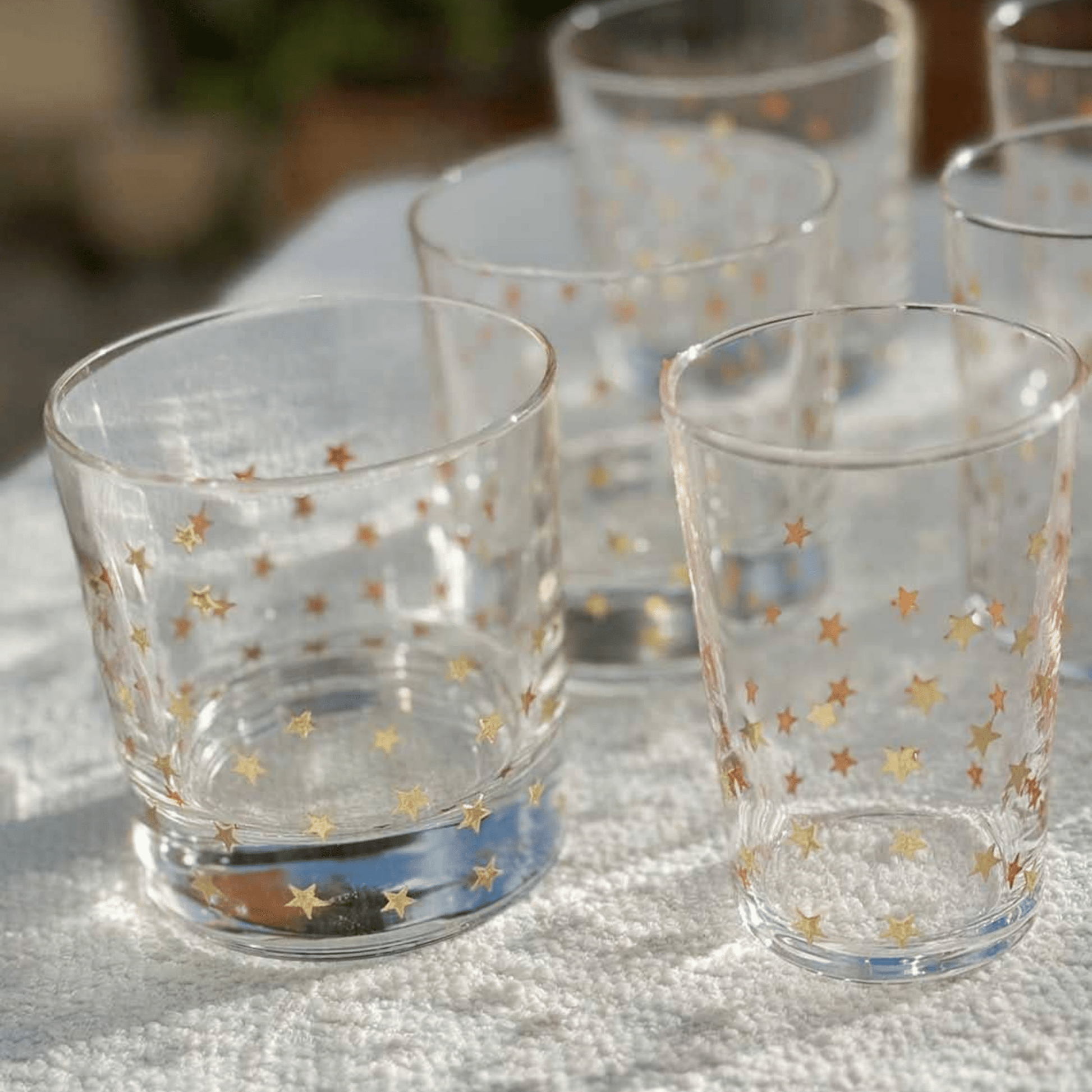 Gold Little Stars Tumbler Glasses - Set of 6 - Hosted by Kelly Gaudreau
