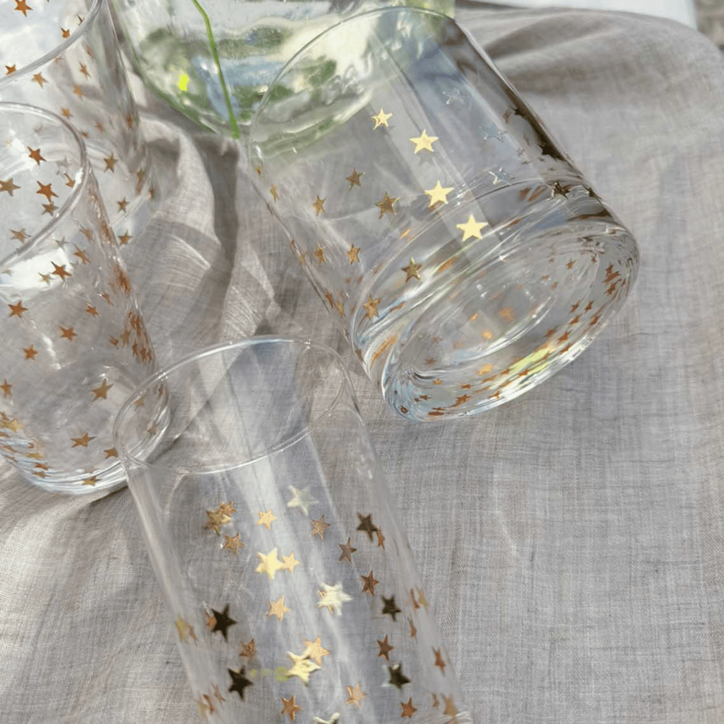 Gold Little Stars Tumbler Glasses - Set of 6 - Hosted by Kelly Gaudreau