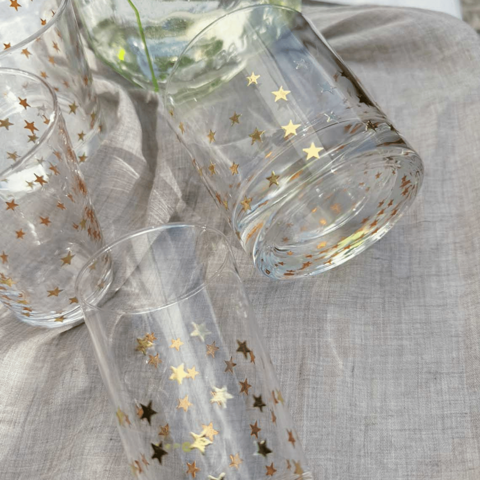 Gold Little Stars Tumbler Glasses - Set of 6 - Hosted by Kelly Gaudreau