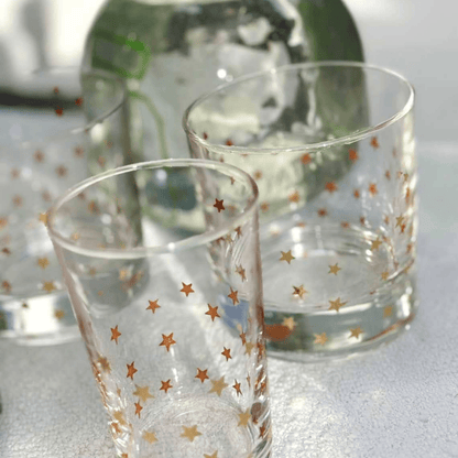 Gold Little Stars Tumbler Glasses - Set of 6 - Hosted by Kelly Gaudreau