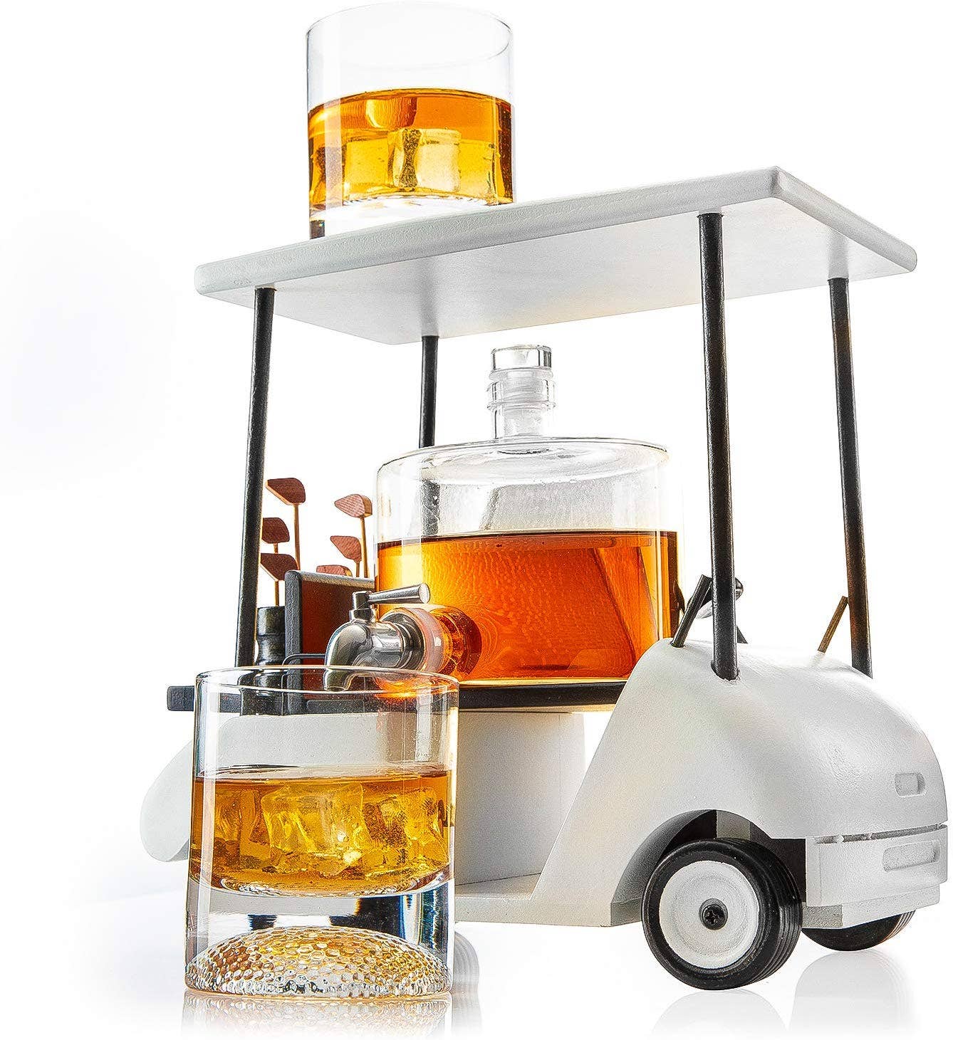 Golf Cart Whiskey Decanter & Ball Glasses - Hosted by Kelly Gaudreau