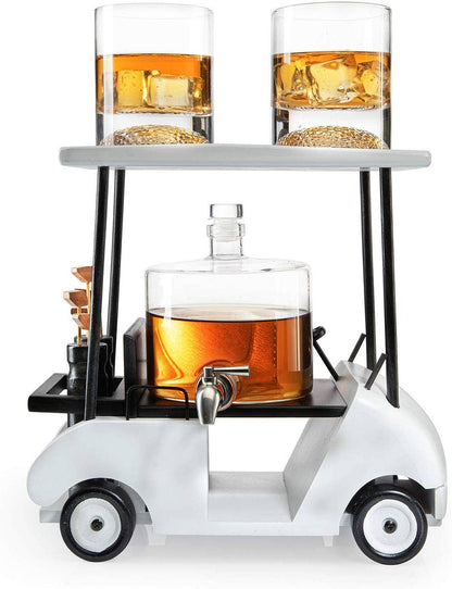 Golf Cart Whiskey Decanter & Ball Glasses - Hosted by Kelly Gaudreau