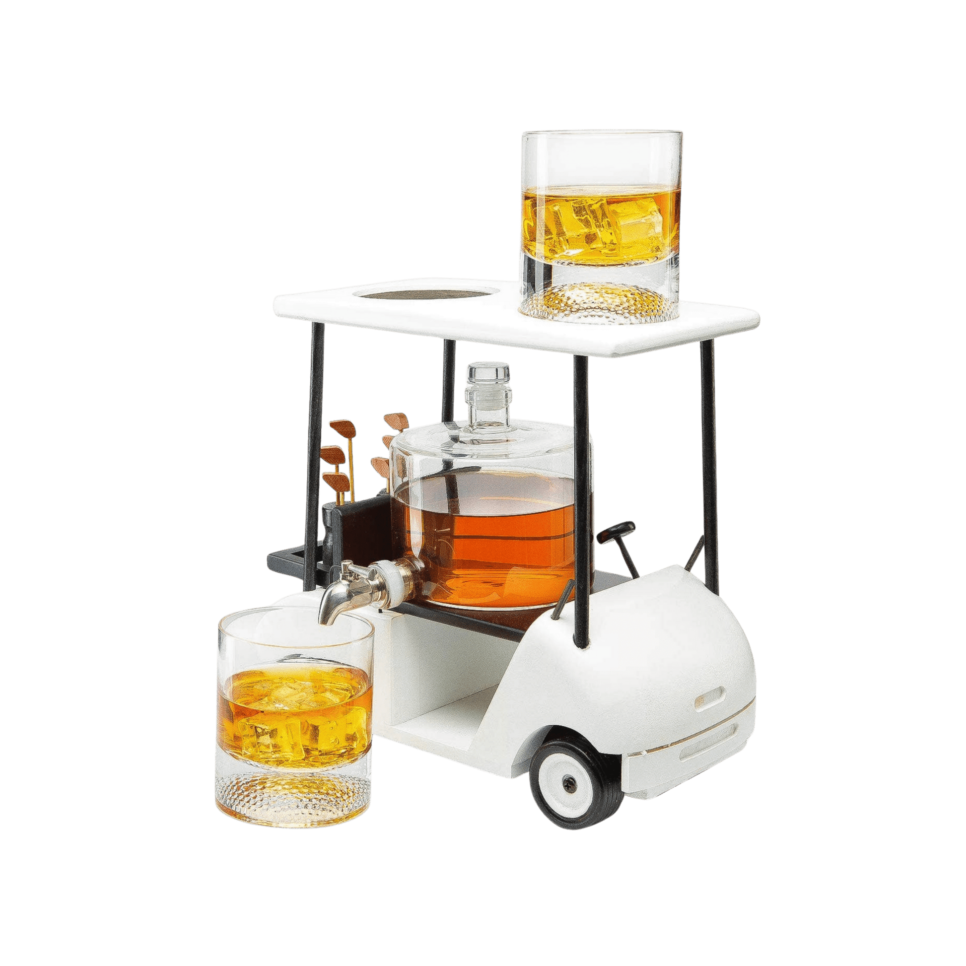 Golf Cart Whiskey Decanter & Ball Glasses - Hosted by Kelly Gaudreau