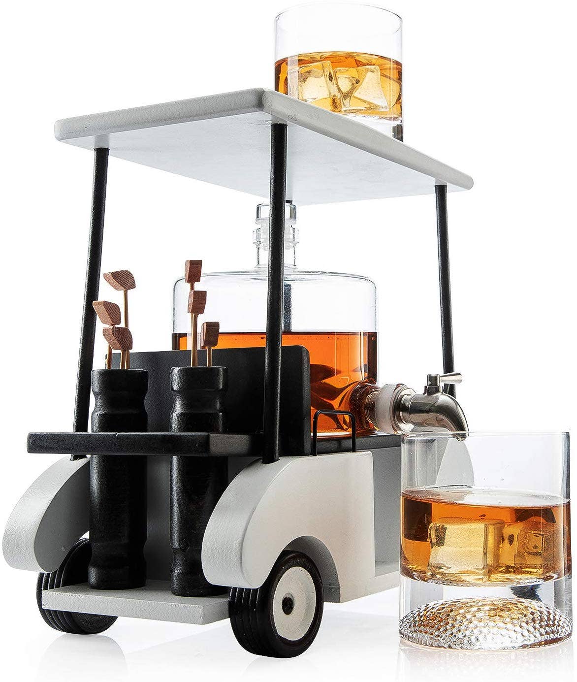 Golf Cart Whiskey Decanter & Ball Glasses - Hosted by Kelly Gaudreau