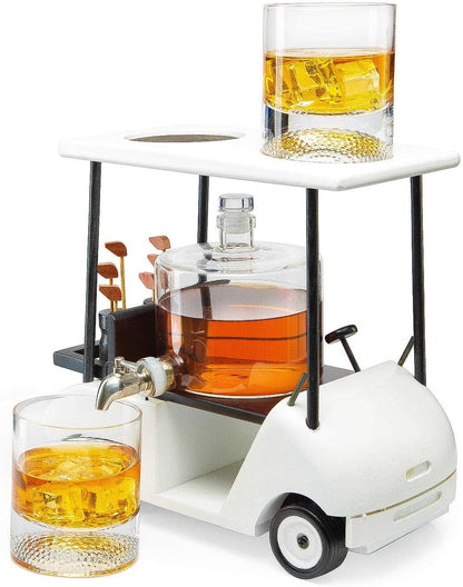 Golf Cart Whiskey Decanter & Ball Glasses - Hosted by Kelly Gaudreau