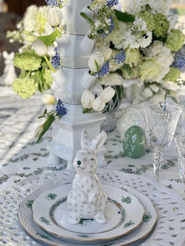 Green & White Floral Porcelain Bunny - Hosted by Kelly Gaudreau