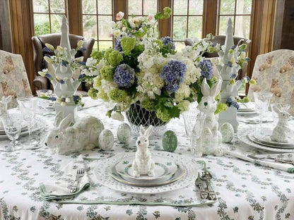 Green & White Floral Porcelain Bunny - Hosted by Kelly Gaudreau