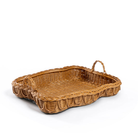 Large Rattan Breakfast Tray