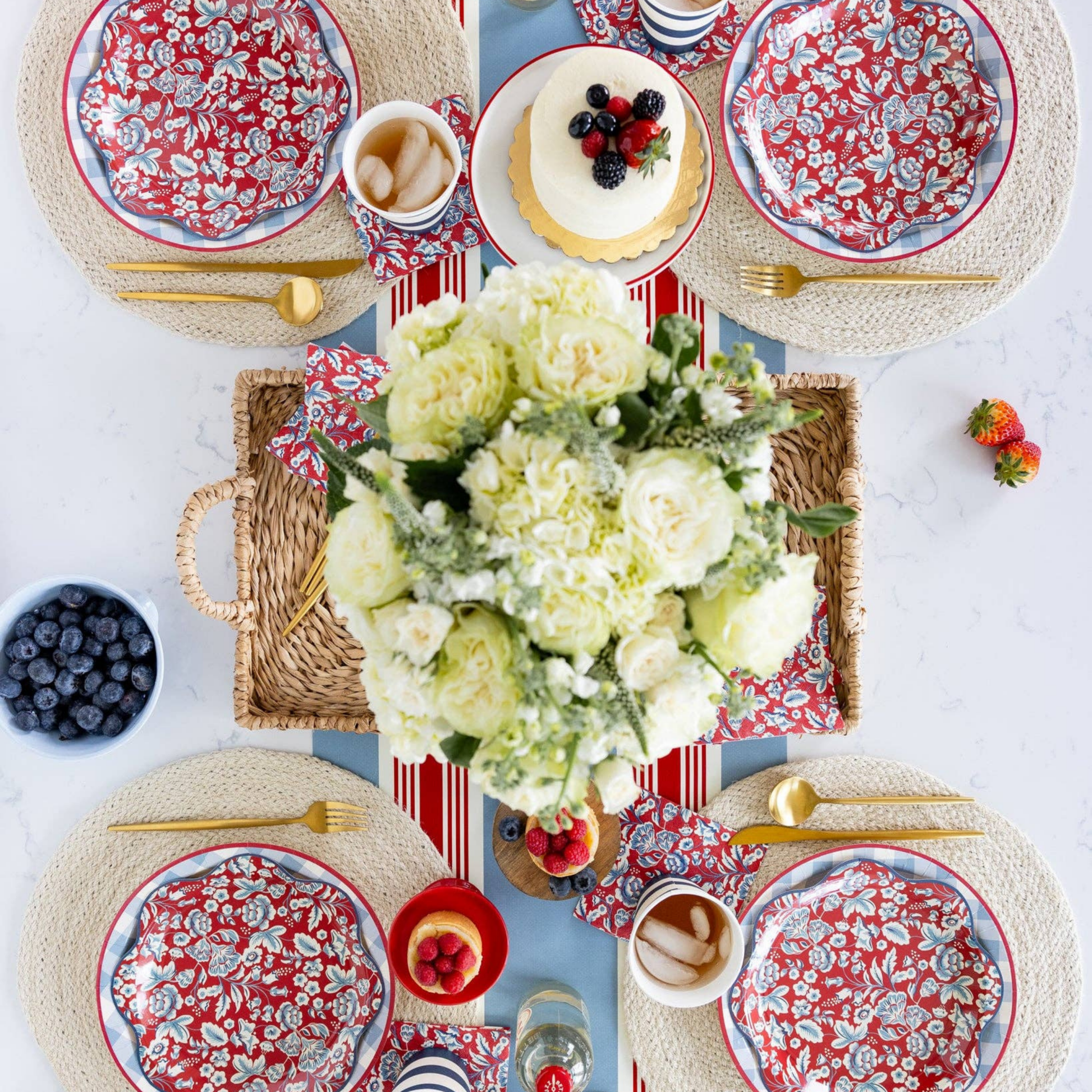 Hamptons Floral Paper Cocktail Napkins - Pack of 24 - Hosted by Kelly Gaudreau