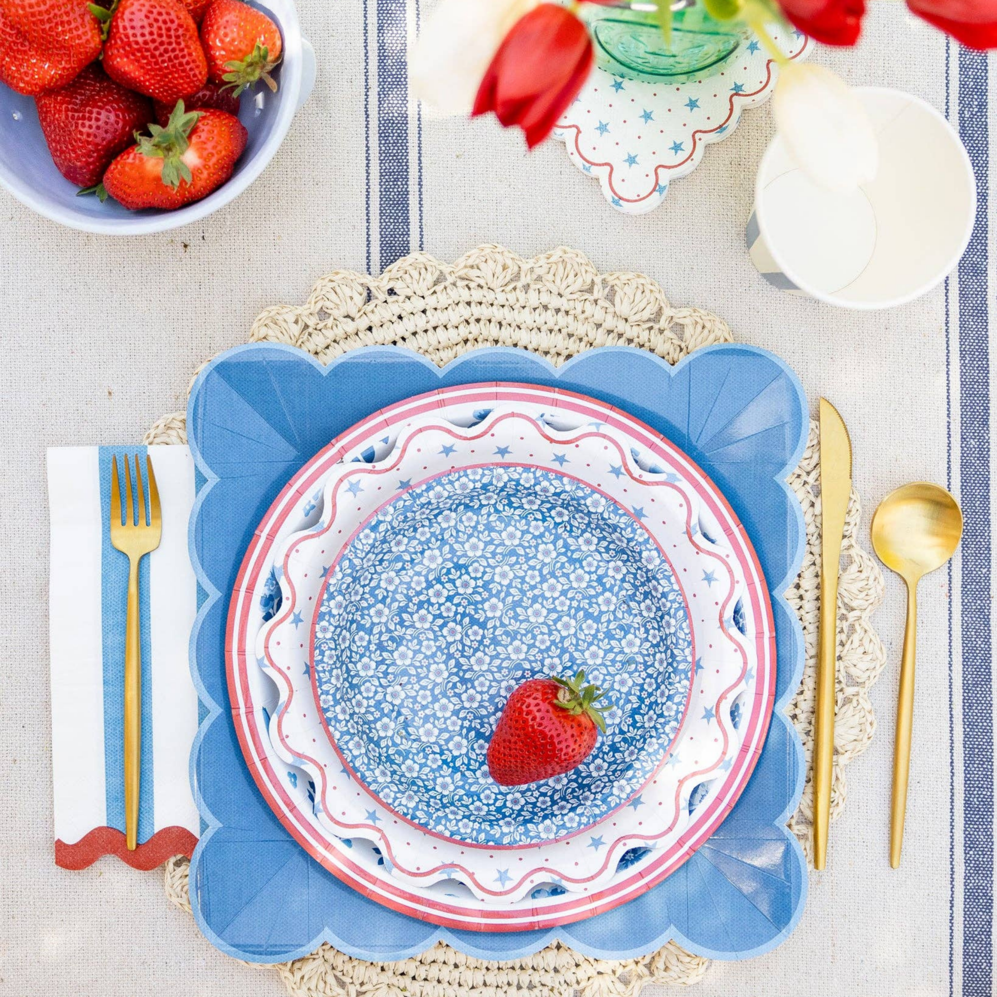 Hamptons Stripes Dinner Napkins - Pack of 24 - Hosted by Kelly Gaudreau
