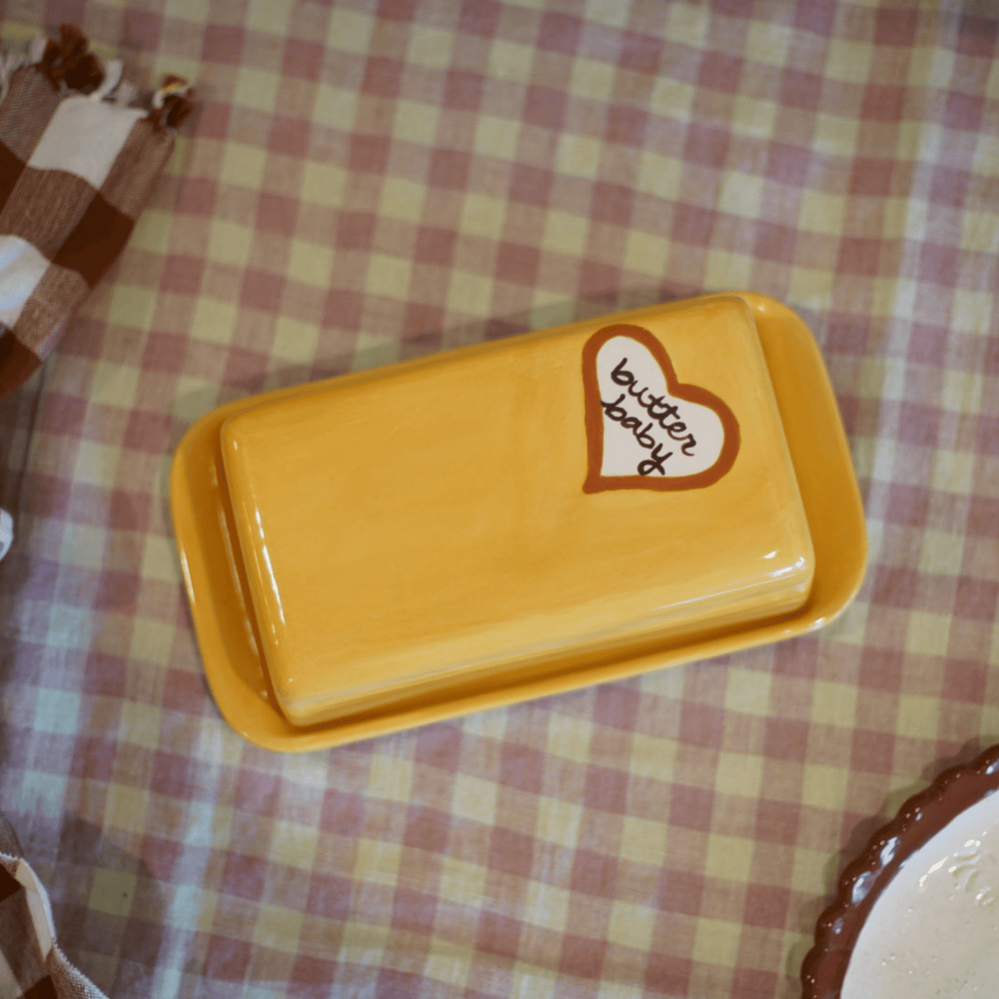 Hand - Painted “Butter Baby” European Butter Dish - Hosted by Kelly Gaudreau