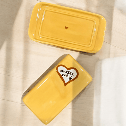 Hand - Painted “Butter Baby” European Butter Dish - Hosted by Kelly Gaudreau
