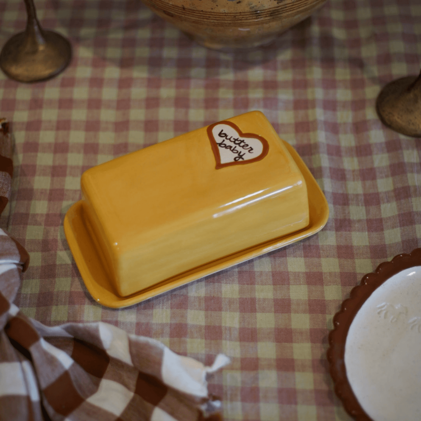 Hand - Painted “Butter Baby” European Butter Dish - Hosted by Kelly Gaudreau