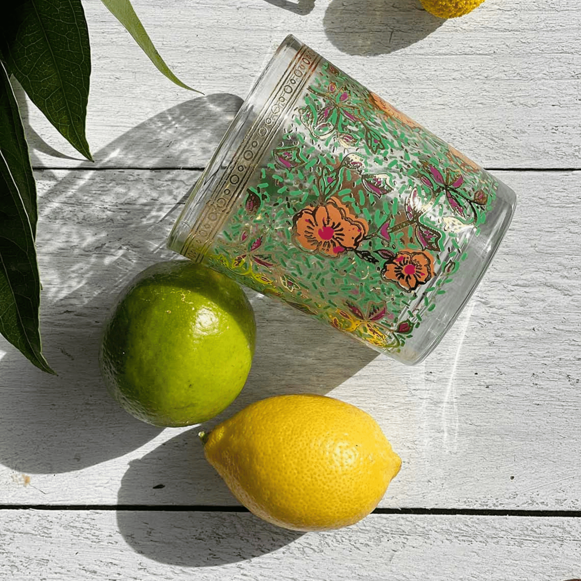 Hand Painted Garden Tumbler Glasses - Set of 6 - Hosted by Kelly Gaudreau