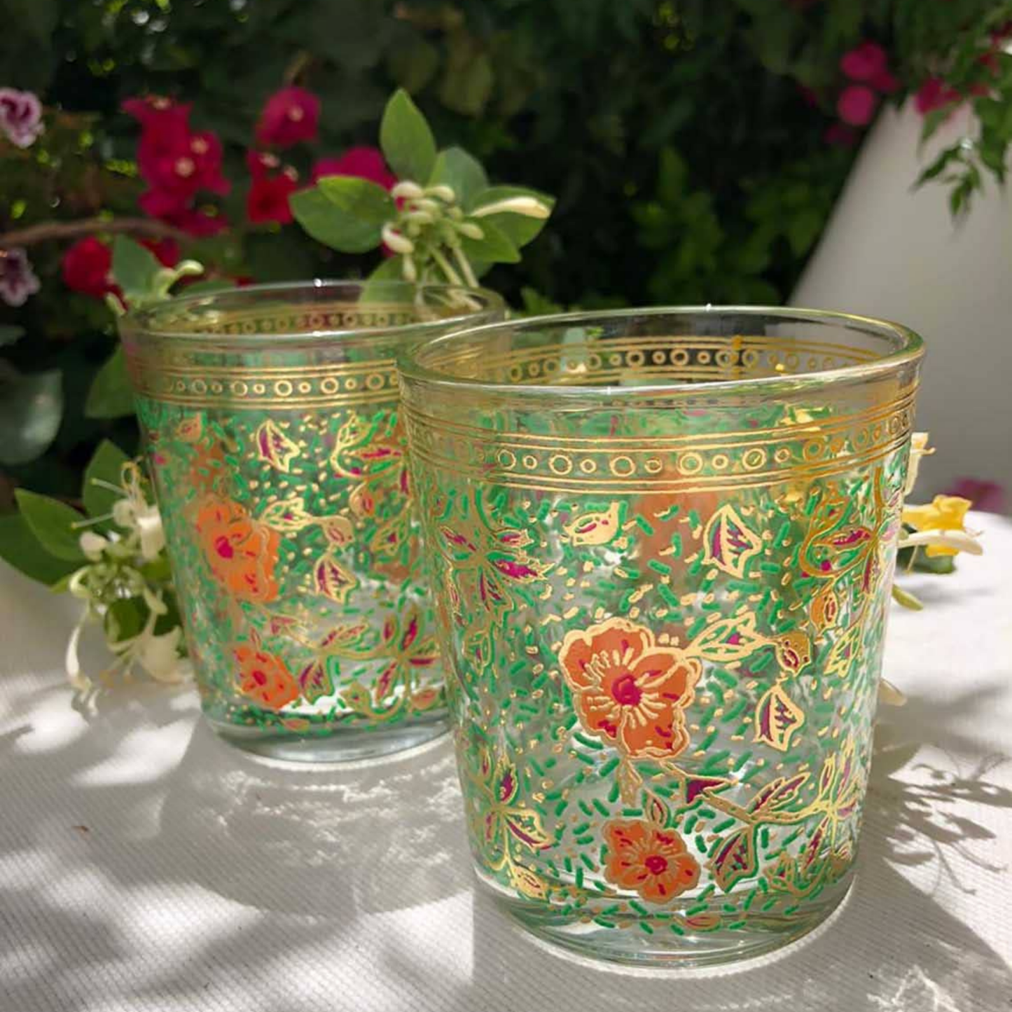 Hand Painted Garden Tumbler Glasses - Set of 6 - Hosted by Kelly Gaudreau