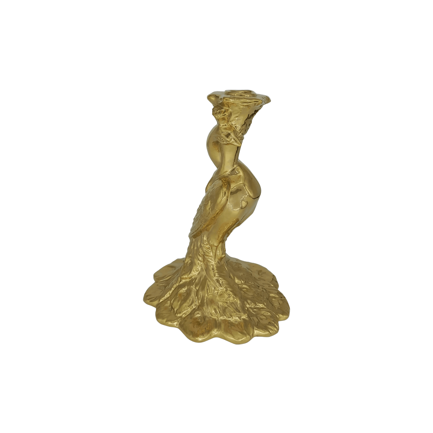 Handpainted Ceramic Gold Peacock Candleholder - Hosted by Kelly Gaudreau