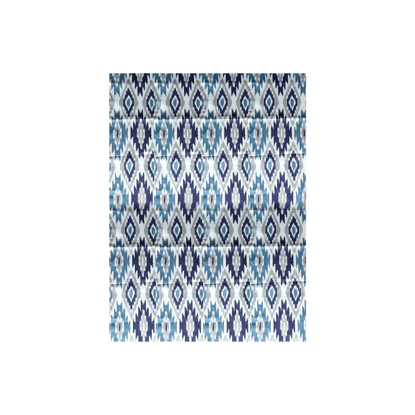 Handprinted Ikat Cotton Tablecloth in Blue and Gray - Hosted by Kelly Gaudreau