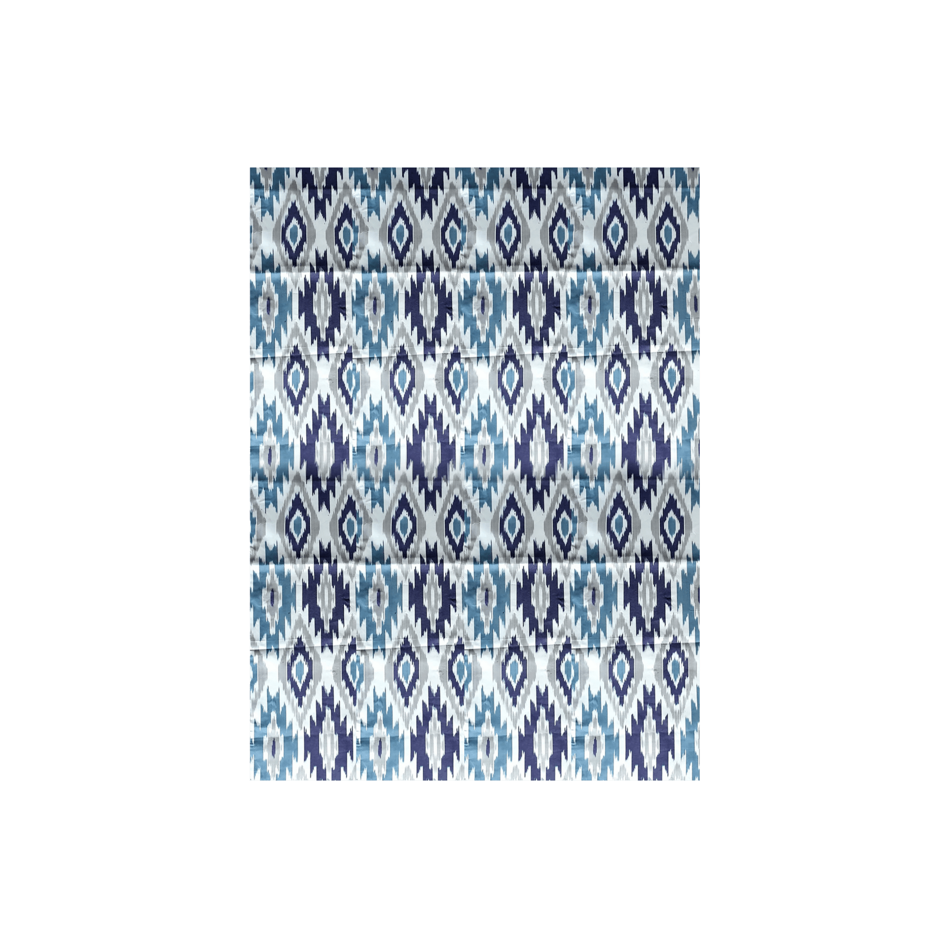 Handprinted Ikat Cotton Tablecloth in Blue and Gray - Hosted by Kelly Gaudreau