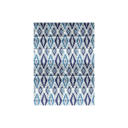 Handprinted Ikat Cotton Tablecloth in Blue and Gray - Hosted by Kelly Gaudreau