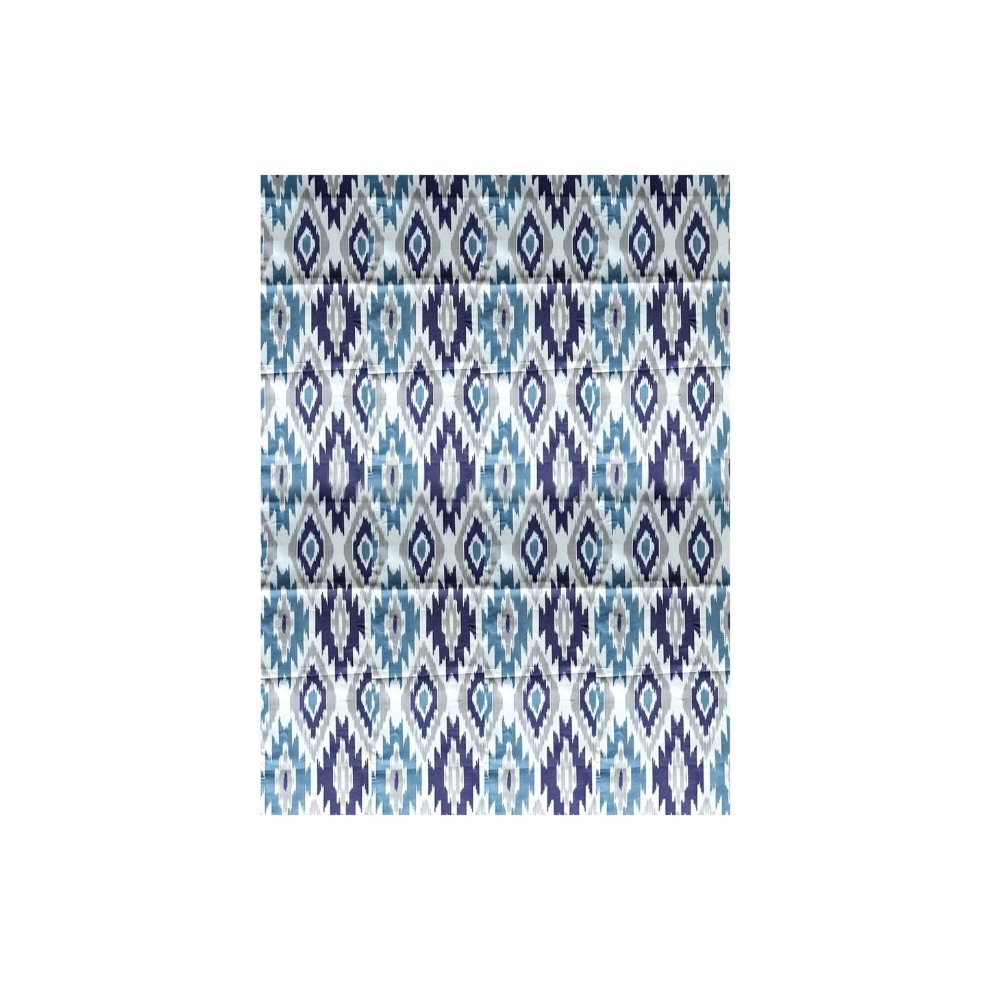 Handprinted Ikat Cotton Tablecloth in Blue and Gray - Hosted by Kelly Gaudreau