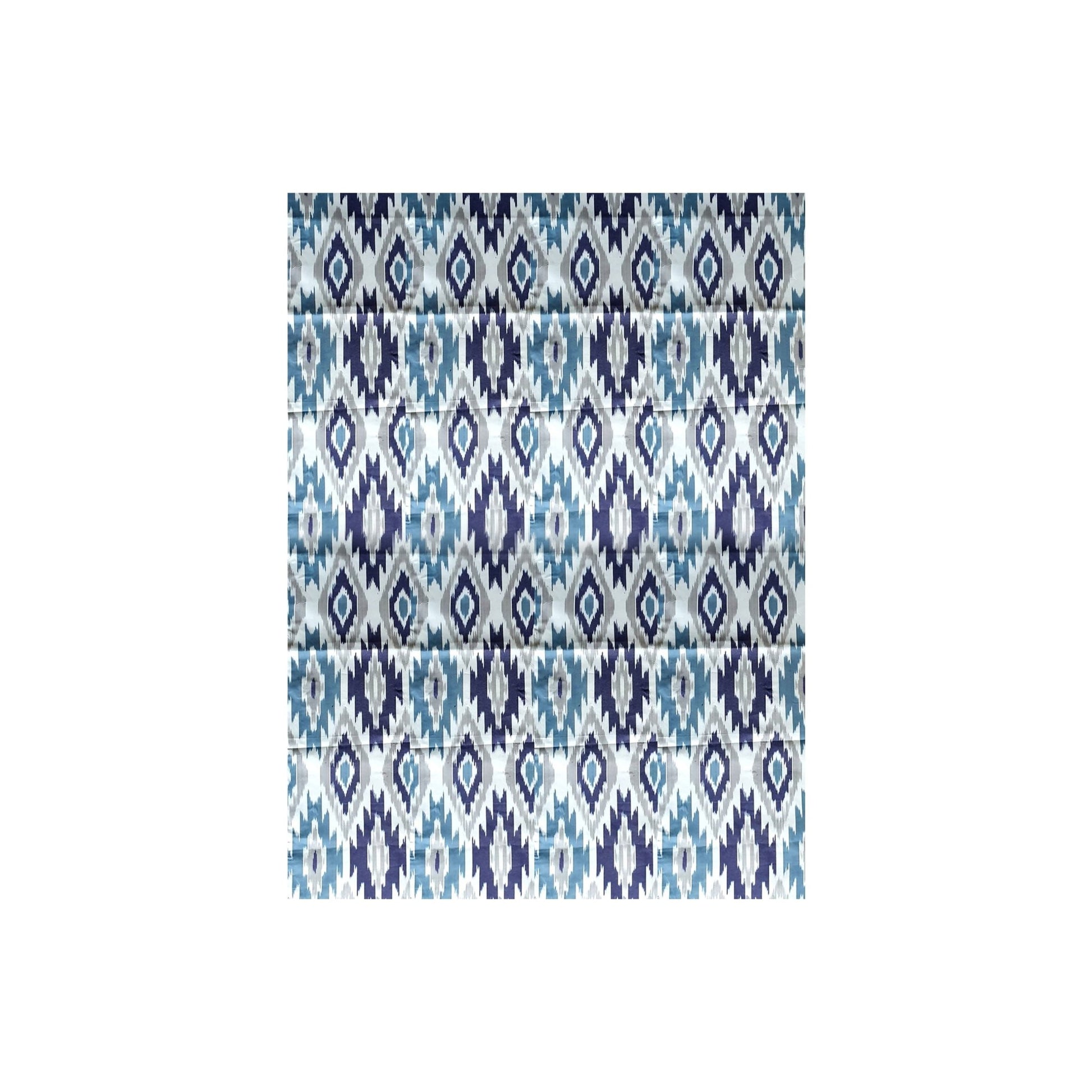 Handprinted Ikat Cotton Tablecloth in Blue and Gray - Hosted by Kelly Gaudreau