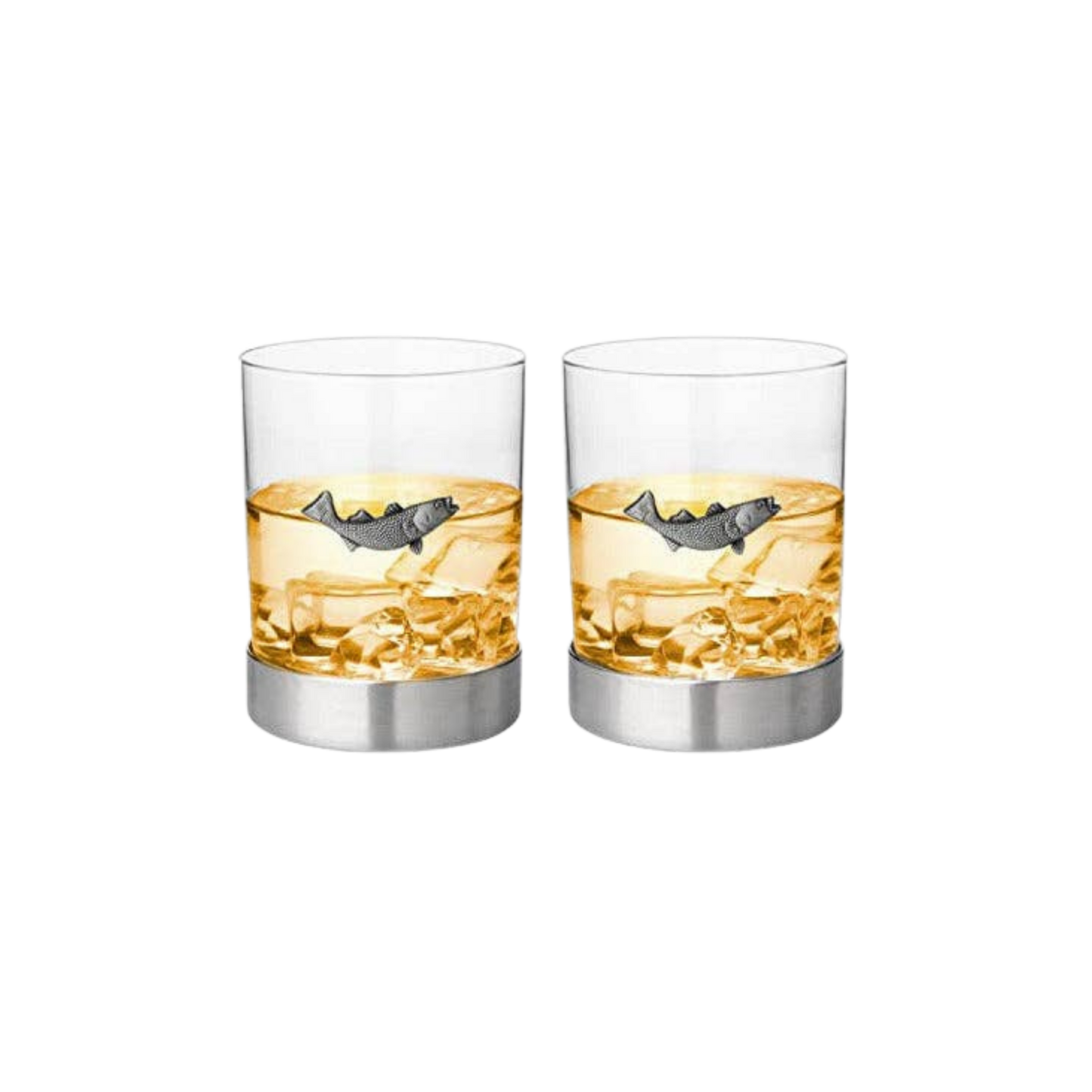 Pewter Fishing Tumblers - Set of 2
