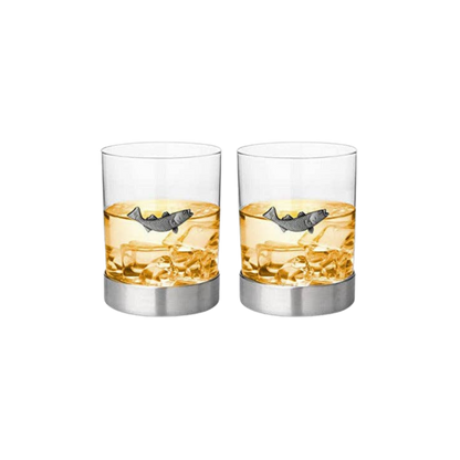 Pewter Fishing Tumblers - Set of 2