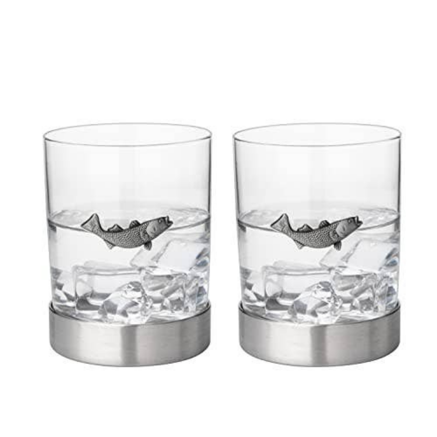 Pewter Fishing Tumblers - Set of 2