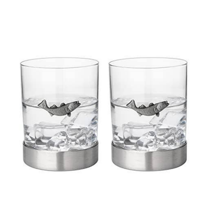 Pewter Fishing Tumblers - Set of 2