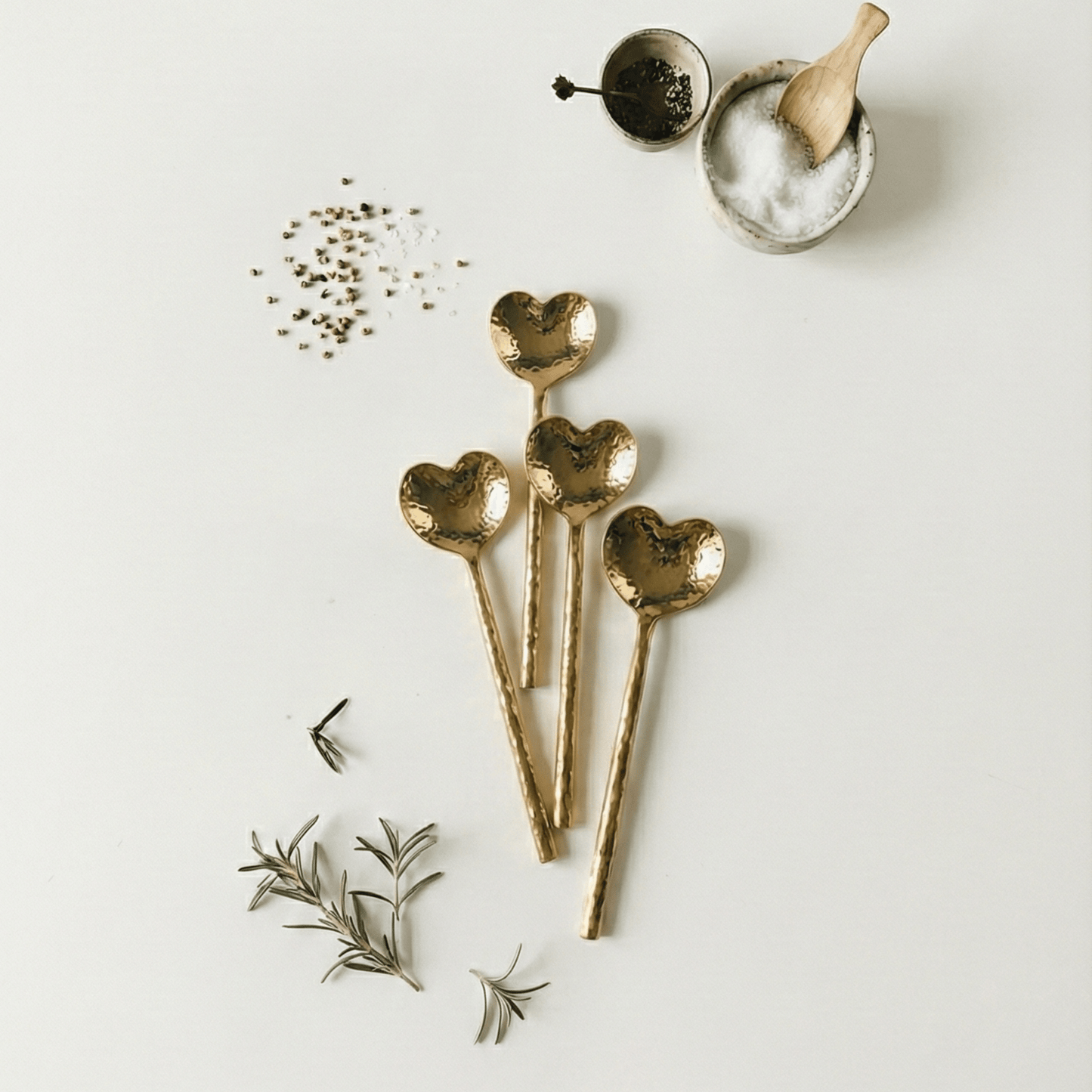 Heart - Shaped Brass Cocktail Spoons - Set of 4 - Hosted by Kelly Gaudreau