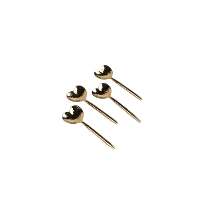 Heart - Shaped Brass Cocktail Spoons - Set of 4 - Hosted by Kelly Gaudreau