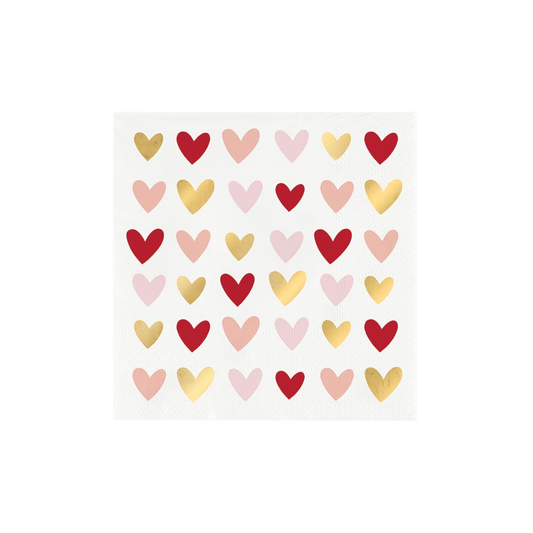 Hearts Foil Napkins - Set of 20 - Hosted by Kelly Gaudreau