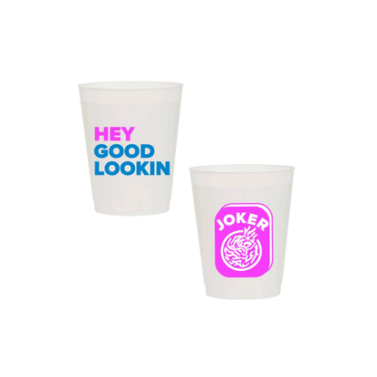 “Hey Good Lookin” Mahjong Shatterproof Cups - Set of 10 - Hosted by Kelly Gaudreau