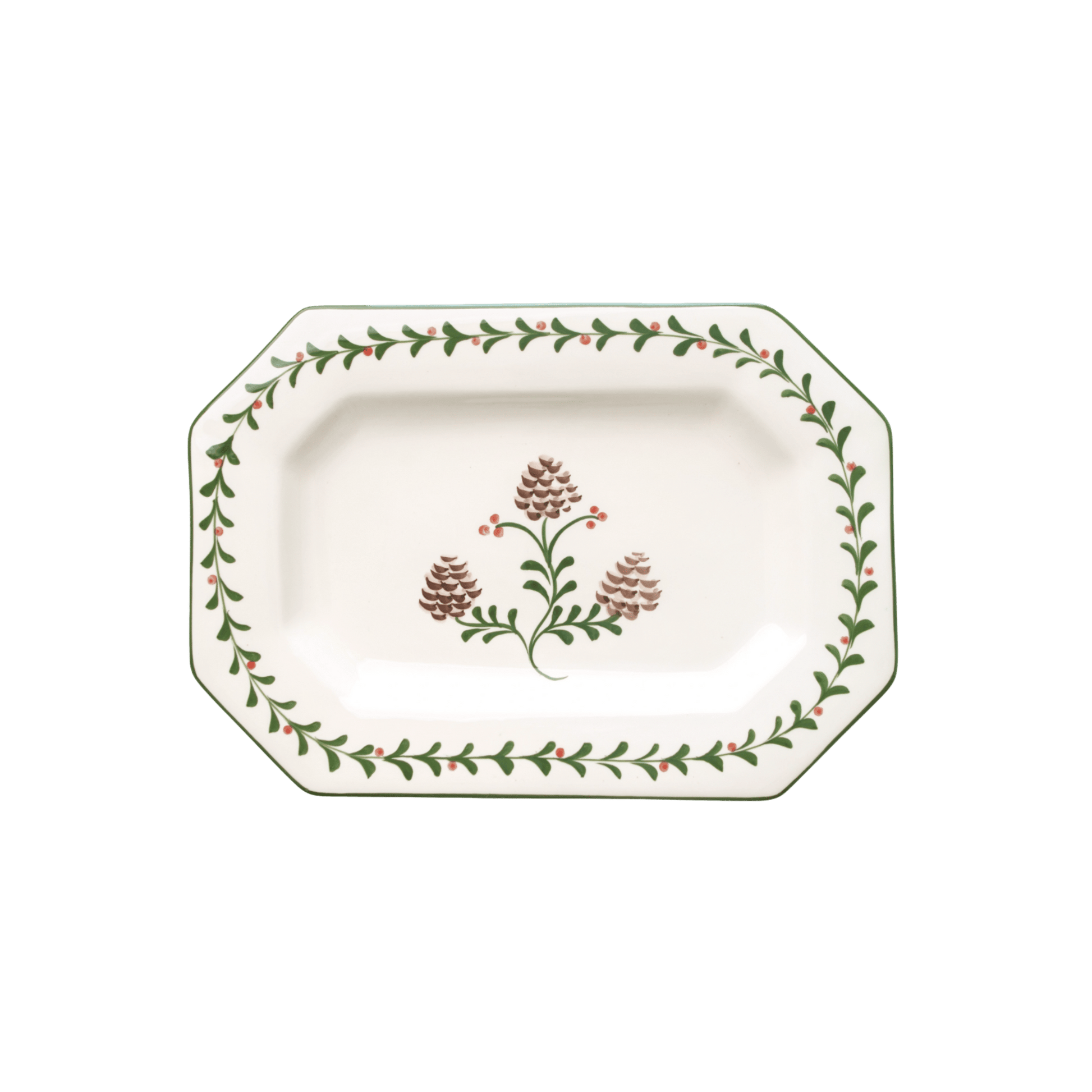 Holly & Pinecones Rectangular Serving Platter - Hosted by Kelly Gaudreau