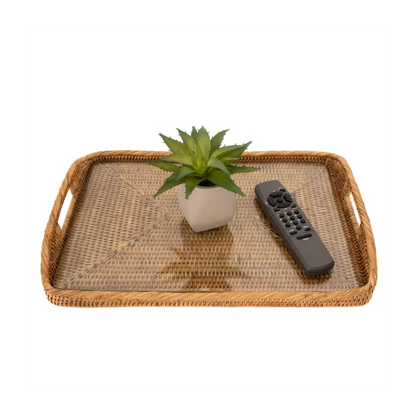 Rectangular Tray with Glass Insert - 14"