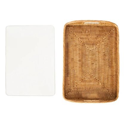 Rectangular Tray with Glass Insert - 14"