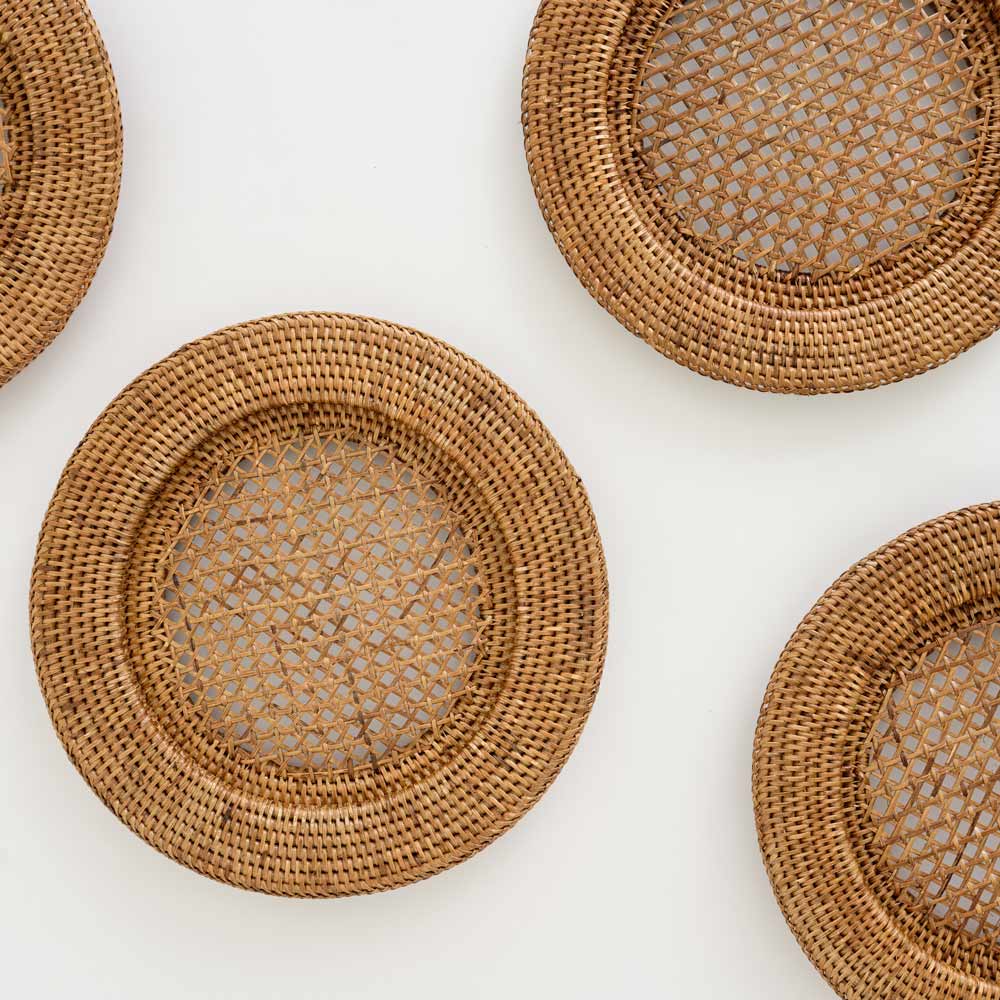 Honey Rattan Charger Set of 4 - Hosted by Kelly Gaudreau