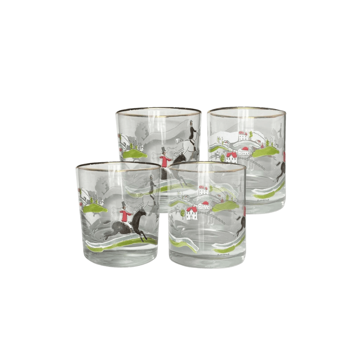 Hunt Scene Bourbon Glass Set of 4 - Hosted by Kelly Gaudreau