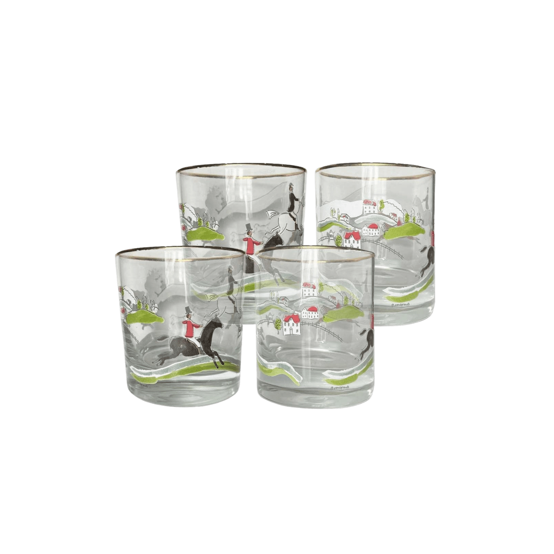 Hunt Scene Bourbon Glass Set of 4 - Hosted by Kelly Gaudreau