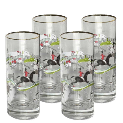 Hunt Scene Highball Glass Set of 4 - Hosted by Kelly Gaudreau