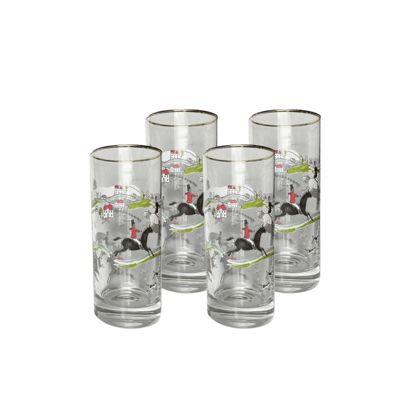 Hunt Scene Highball Glass Set of 4 - Hosted by Kelly Gaudreau