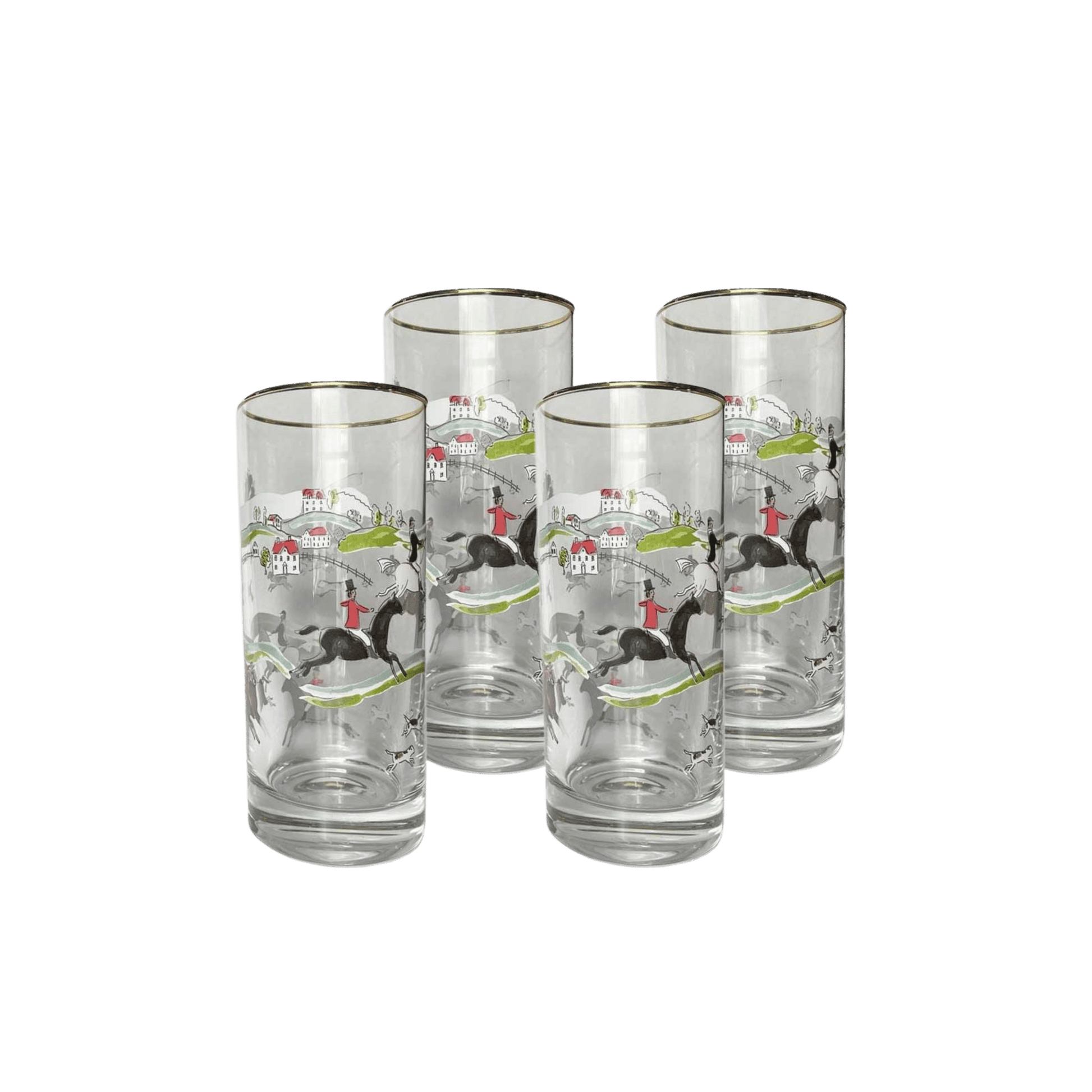 Hunt Scene Highball Glass Set of 4 - Hosted by Kelly Gaudreau